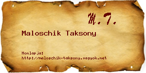 Maloschik Taksony névjegykártya